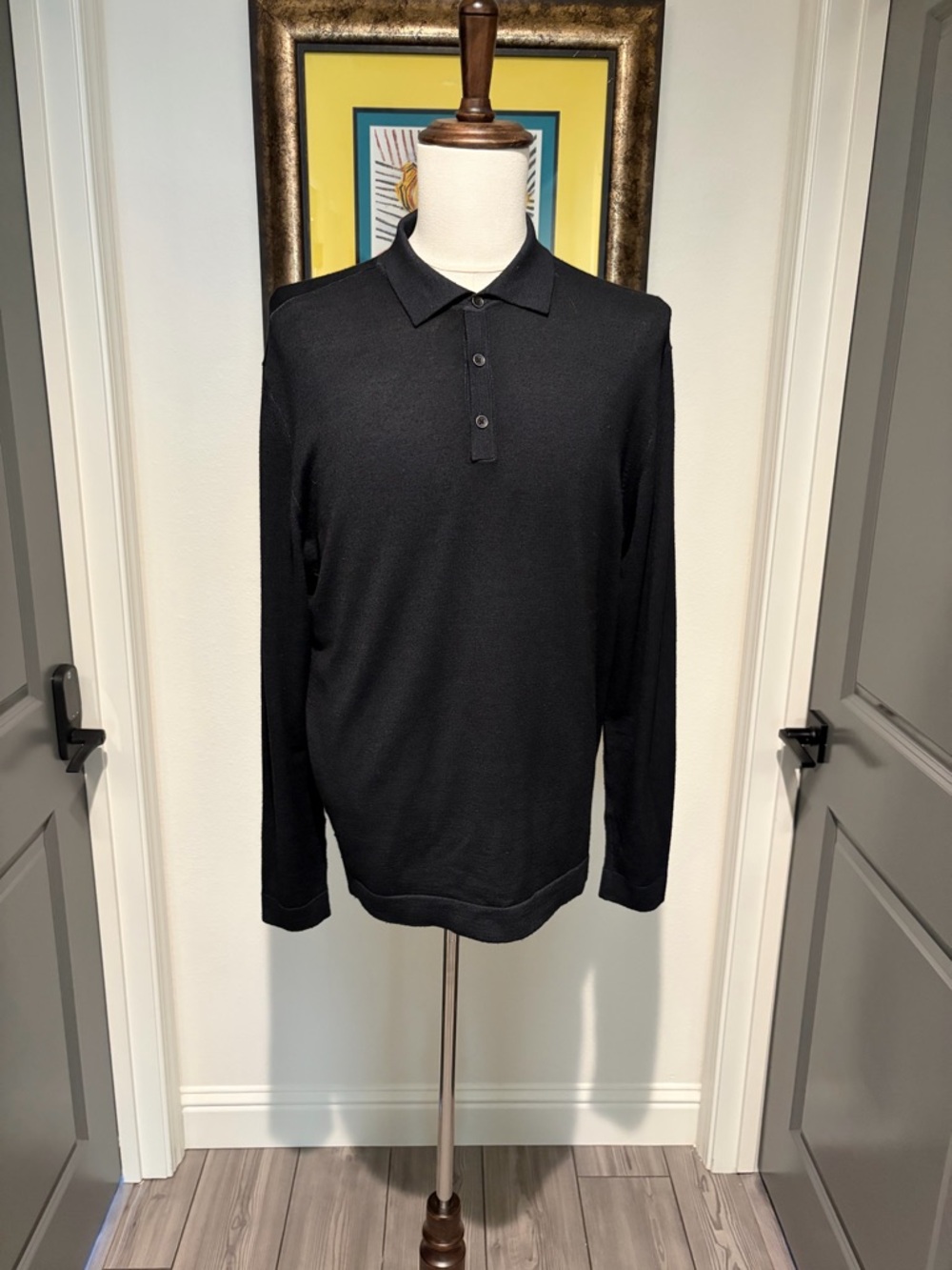 Robert Barakett Black Long Sleeve Polo